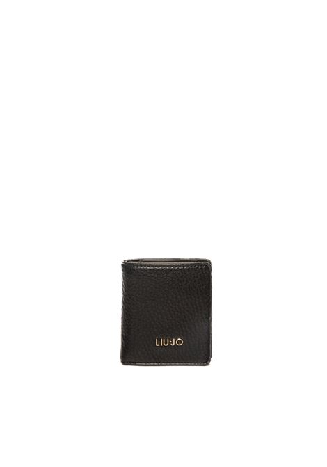 portafoglio logo nero LIU JO | AF5177E0027PELLE-22222